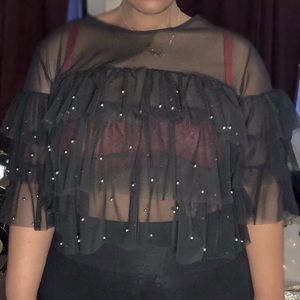 Black Sheer Top